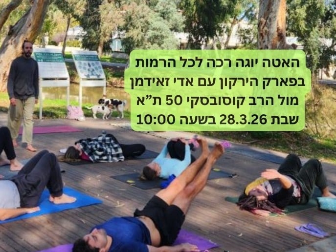 משתתפים בתרגול יוגה בחלל מואר